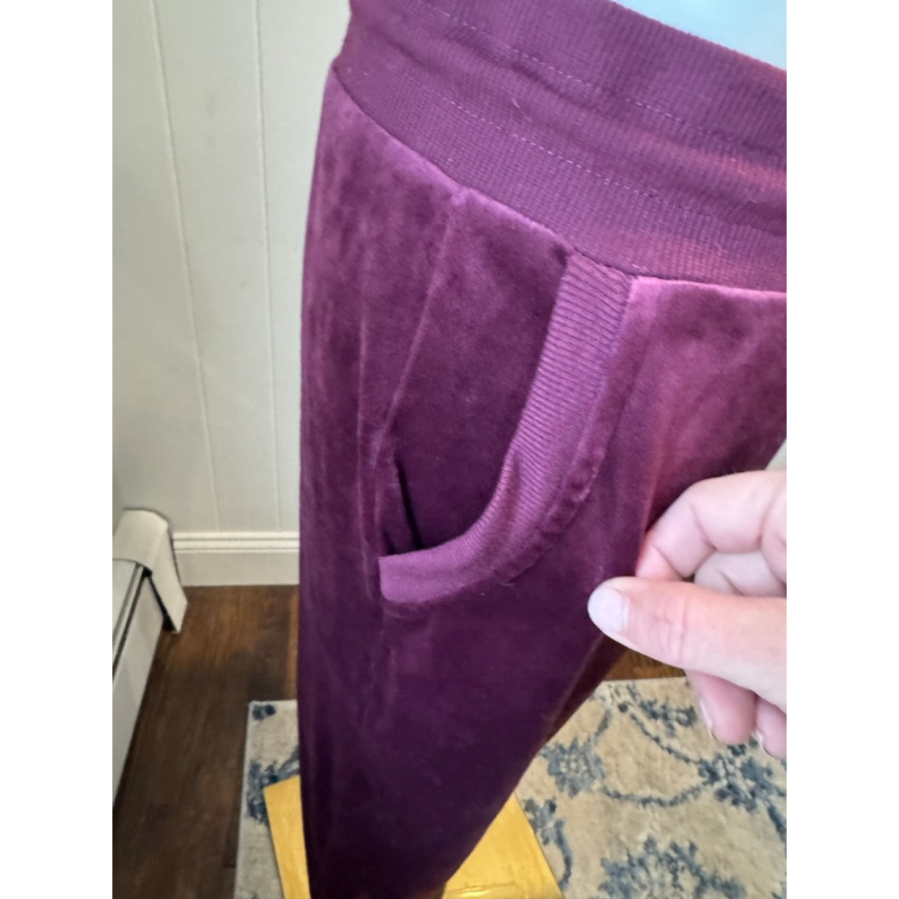 Felina | Women's Luxe Velour Zip Hoodie Track Pants & Joggers | Color-Fig Size M - Picture 10 of 11